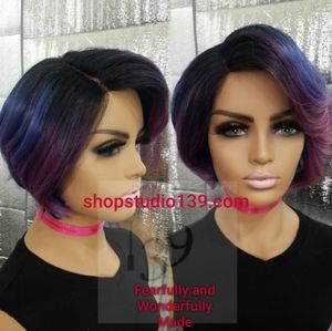 Wow colors human hair bob wig